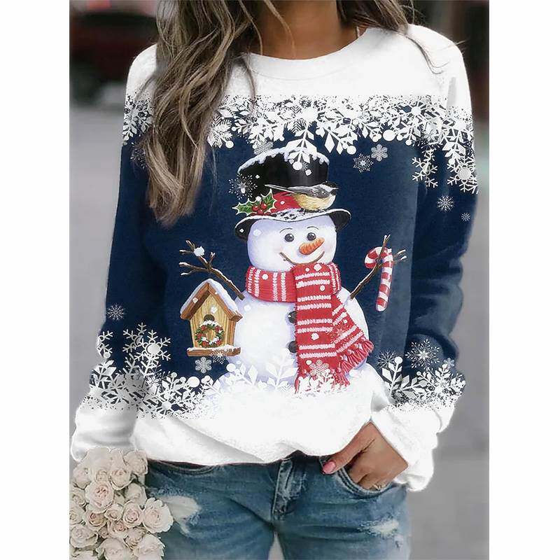 3D print Christmas Sweatshirt for Women Cartoon Tshirt