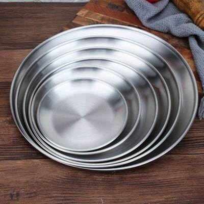 Korean stainless steel thickened plate golden coffee shop tr
