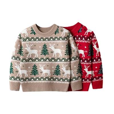 Christmas Kids Sweater New Casual Baby Warm Elk Printed