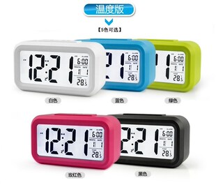 Digital Alarm LED Clock闹钟snooze Control Backlight Calendar