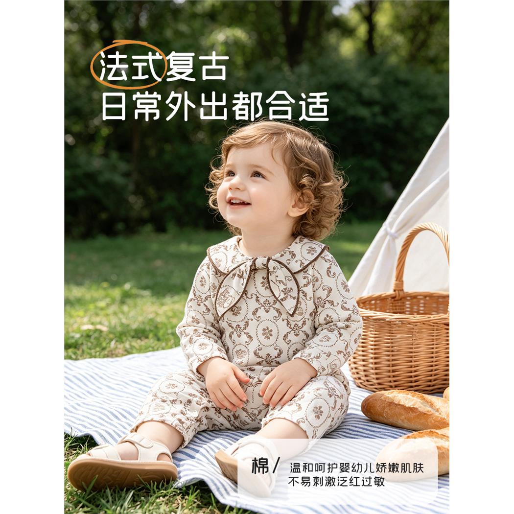 婴儿连体衣纯棉a类周岁服
