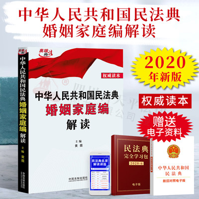 现货正版 民法典2020年版解读婚姻家庭编 中华人民共和国民法典解读婚姻家庭编 黄薇主编 民法典逐条解释 条文的理解与适用解读