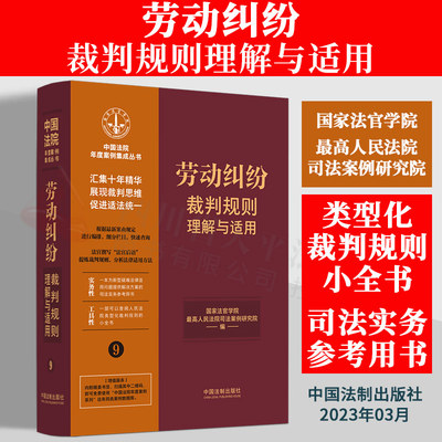 正版 2023新书 劳动纠纷裁判规则理解与适用 法院年度案例集成丛书 疑难新型典型案例 类型化裁判规则 司法实务参考用书 小全书