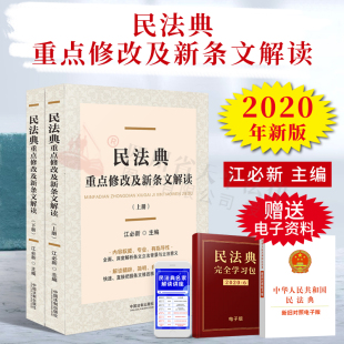 新版 现货 江必新主编 民法典重点修改及新条文解读上下全2册 条文要义解释重点法条解读实务深度解析条文立法背景与立法意 2020新版