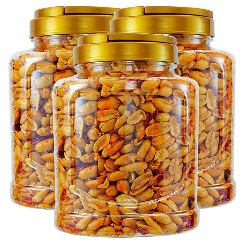 香辣花生米500g 装罐袋装酒友鬼油炸香辣熟下酒菜喝酒零食5斤
