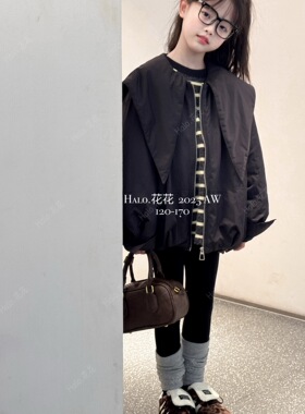 韩国正品女童2025冬季新款海军领外套加厚洋气拉链外套25795