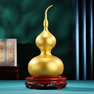 光面葫芦客厅礼盒装桌面摆件装饰品黄铜风水工艺品
