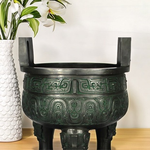 专业仿古纯铜青铜器精致工艺品摆件克鼎家居办公室家用礼盒包装