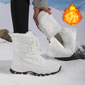 加绒加厚零下防寒东北滑雪大棉鞋 防滑软面舒适雪地靴女冬季 新款 女