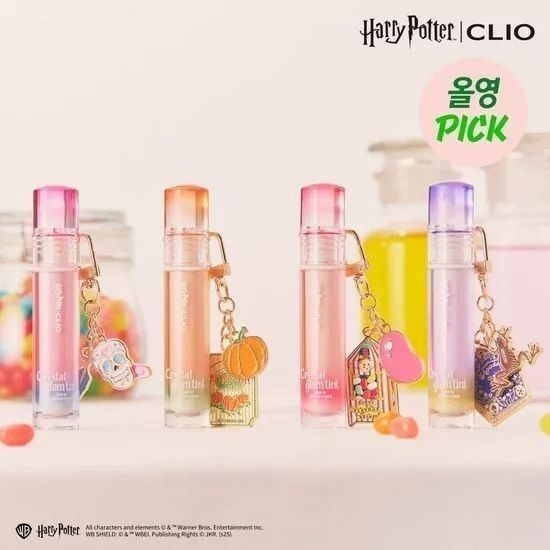 韩国Clio珂莱欧哈利波特联名水光唇釉套装送钥匙扣圆珠笔显色正品