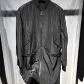 棒球领风衣外套黑色飞行夹克衫 男士 潮7047 中长款 修身 2025春款 韩版