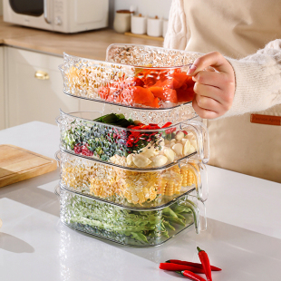 厨房备菜盘可叠加配菜盘置物架多层台面火锅店食材收纳备菜专用盘