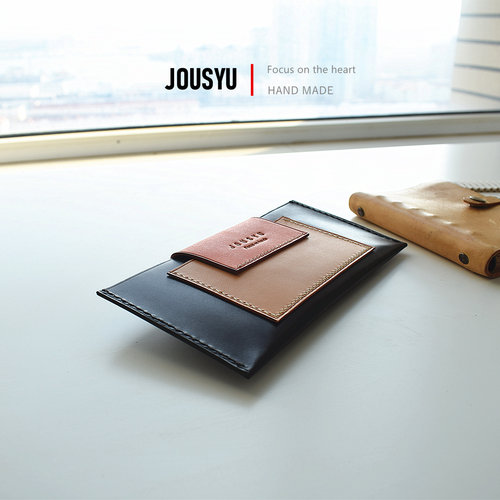 jousyu植鞣牛皮撞色简约机包手缝
