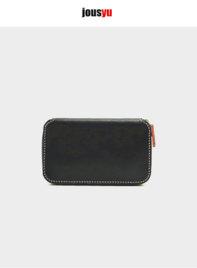 jousyu意大利植鞣牛皮男女通用手工手包手机包手拿包长款拉链钱包