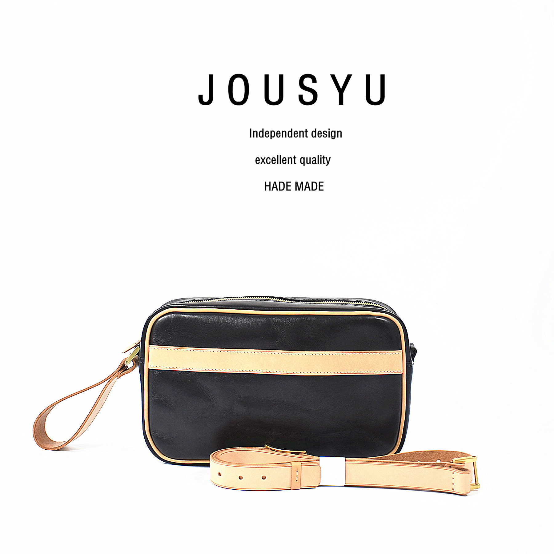 JOUSYU秋实余植鞣手工斜挎包复古包机车包单肩包蜡线手缝小众原创