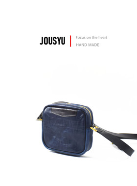 JOUSYU秋实余植鞣牛皮手工水洗做旧风格斜挎包手提单肩包复古简约