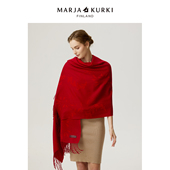 MARJAKURKI玛丽亚古琦纯山羊绒围巾披肩女外搭红色围巾轻奢高级感