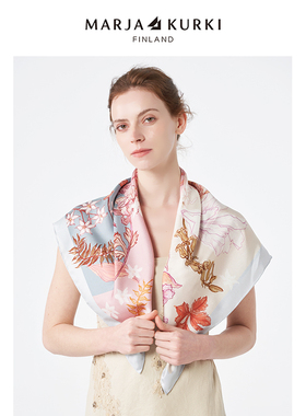 MARJAKURKI玛丽亚古琦桑蚕丝真丝丝巾高级感大方巾围巾披肩女外搭