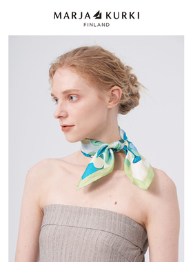 MARJAKURKI玛丽亚古琦时尚气质小丝巾礼盒装真丝小方巾丝巾女领巾