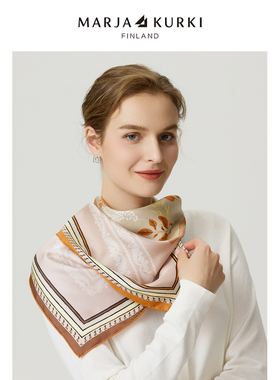 MARJAKURKI玛丽亚古琦双面丝巾系脖高级感真丝方巾女领巾搭配衬衫