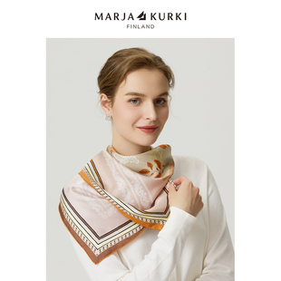 MARJAKURKI玛丽亚古琦双面丝巾系脖高级感真丝方巾女领巾搭配衬衫
