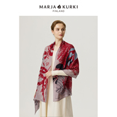 MARJAKURKI玛丽亚古琦羊毛披肩外搭女2025新款 秋冬红色围巾妈妈款