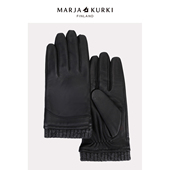 MARJAKURKI玛丽亚古琦黑色真皮手套男士 冬季 开车加绒羊皮保暖手套