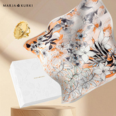 MARJAKURKI玛丽亚古琦真丝方巾丝巾披肩外搭丝巾扣套装 节日礼物