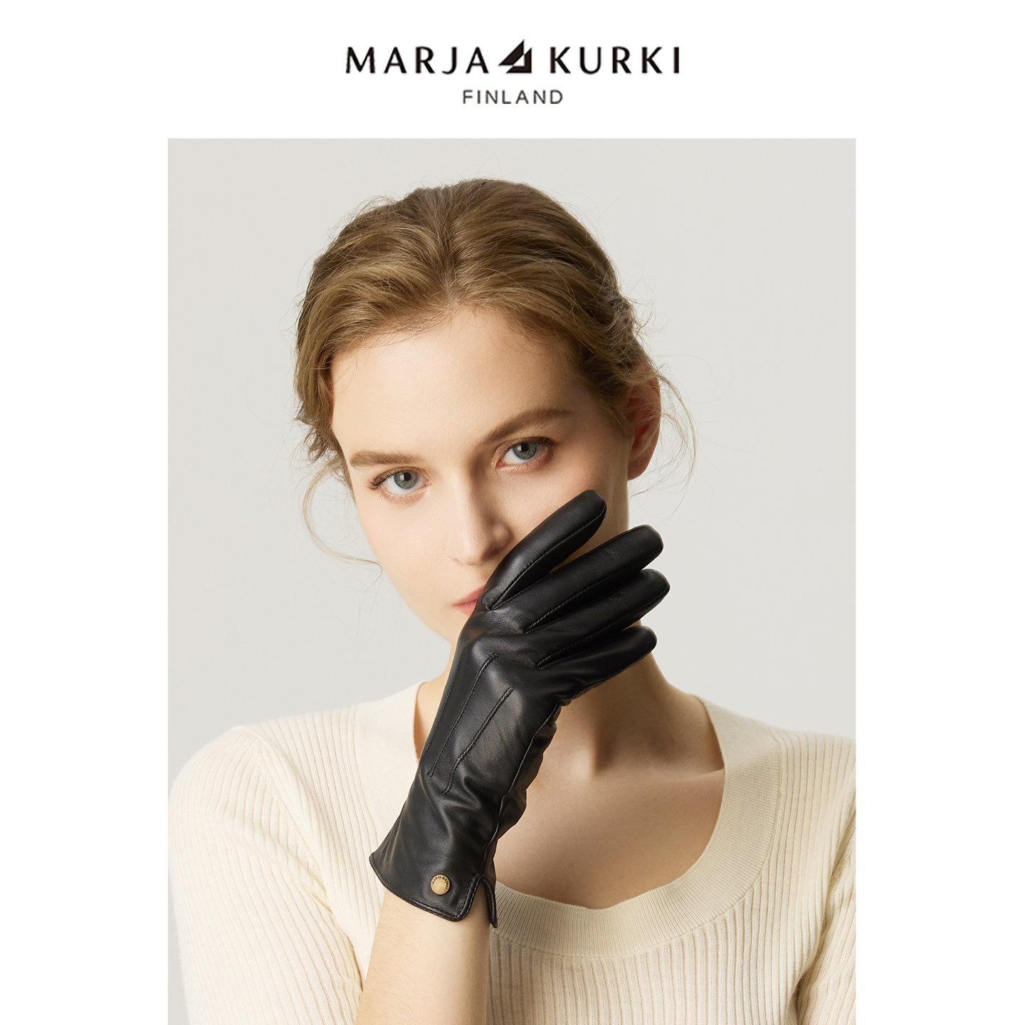 MARJAKURKI玛丽亚古琦羊皮手套女士冬季加绒真皮保暖手套骑行御寒