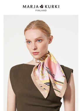 MARJAKURKI玛丽亚古琦时尚小方巾领巾真丝丝巾女高级感围巾礼盒装