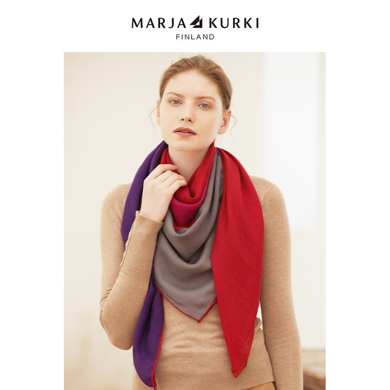 marjakurki玛丽亚古琦羊毛围巾披肩两用秋冬季外搭大方巾女妈妈款