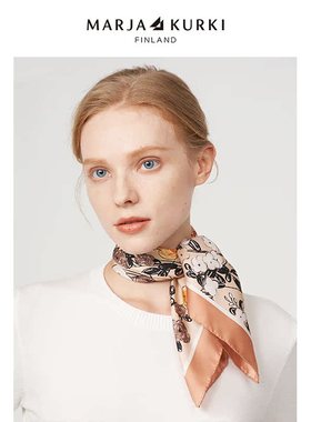 MARJAKURKI玛丽亚古琦真丝绑包小丝巾女时尚百搭小方巾女领巾礼盒
