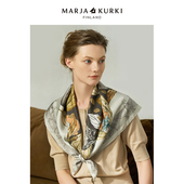 MARJAKURKI玛丽亚古琦双面印花桑蚕丝真丝丝巾妈妈款 方巾披肩礼盒