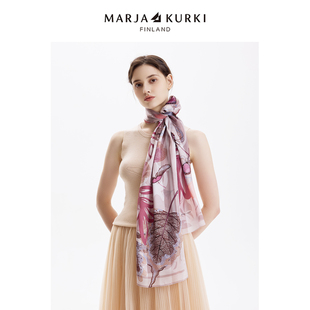 MARJAKURKI玛丽亚古琦真丝丝巾系脖高级感洋气时尚桑蚕丝围巾礼盒