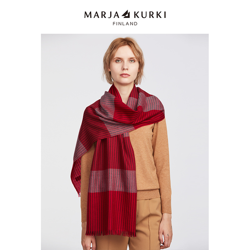 玛丽亚古琦红色春秋礼盒装围巾