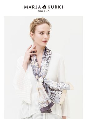 MARJAKURKI玛丽亚古琦真丝丝巾妈妈款桑蚕丝围巾轻奢高级感礼盒装