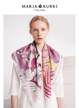 MARJAKURKI玛丽亚古琦桑蚕丝真丝大方巾丝巾女高级感礼盒围巾披肩