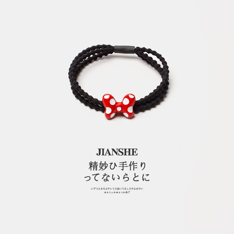 可爱波点蝴蝶结头绳女网红扎发绳