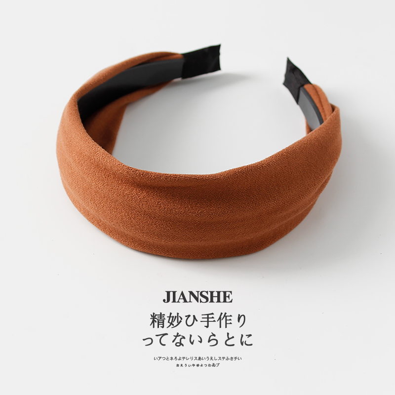 秋冬纯色宽边发箍针织加宽超宽款