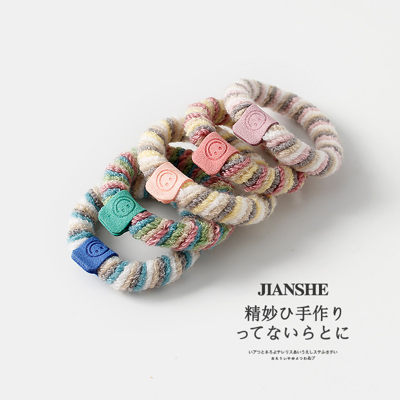 甜美糖果色可爱笑脸发圈高弹力扎头发头绳扎马尾丸子头橡皮筋发绳