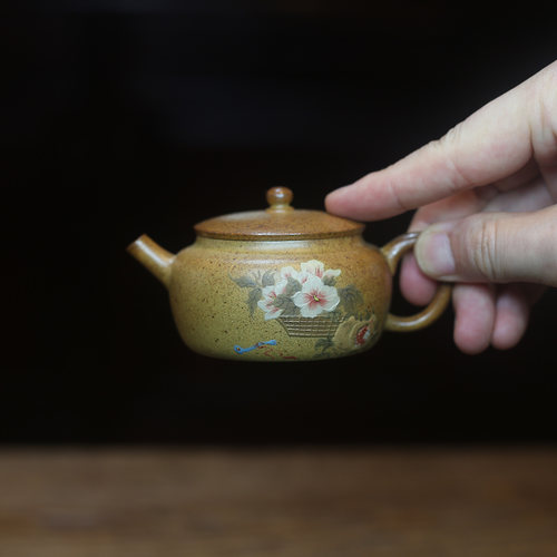 格昌柴窑原矿老段泥桑扁壶90ml