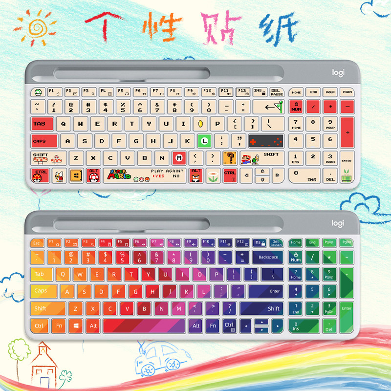 适用于罗技MK470 K580 无线蓝牙键盘贴按键贴纸 简约装饰
