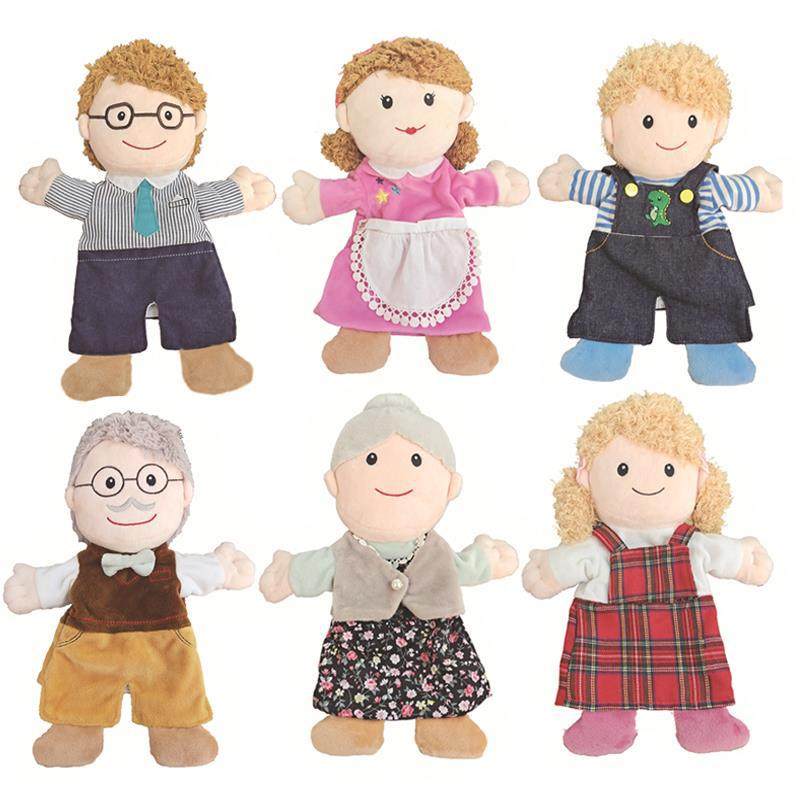 玩具娃娃人物教具互动家庭成员能动手套套手职业嘴巴玩具英语手偶