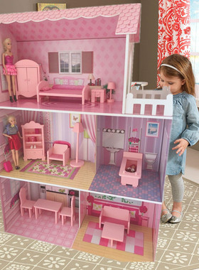 teamson木质女童过家家玩具套装公主屋儿童玩具房子别墅