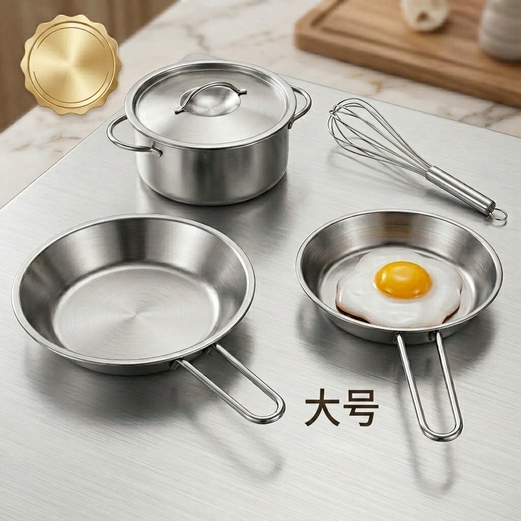 出口大号过家家厨房玩具套装做饭炒菜煮饭锅娃娃家仿真小厨具真煮