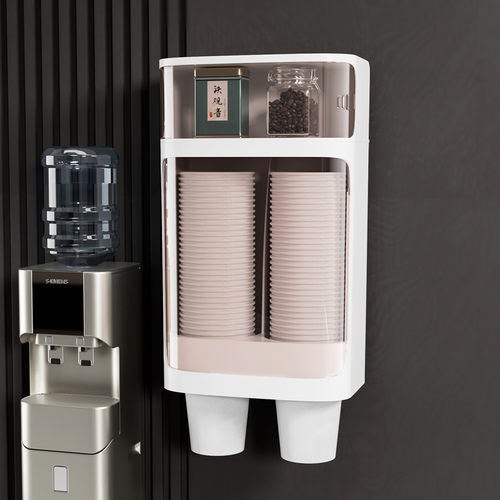 饮水机一次性杯子架挂壁式防尘