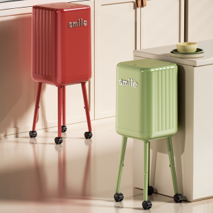 厨房专用免弯腰垃圾桶家用2026新款高脚高颜值大容量可移动卫生桶