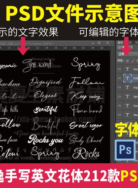 手写连笔英文字花体PS婚庆纱典礼CDR写真AI安装Procreate导入教学