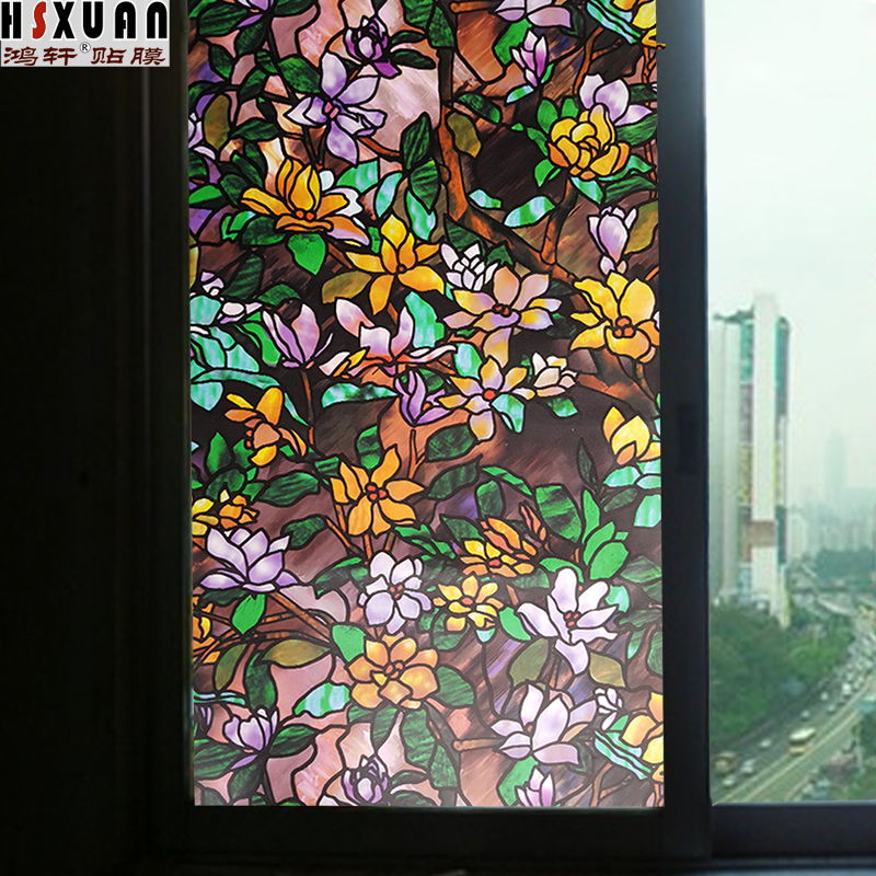 美式卧室玻璃贴纸卫生间窗纸遮光