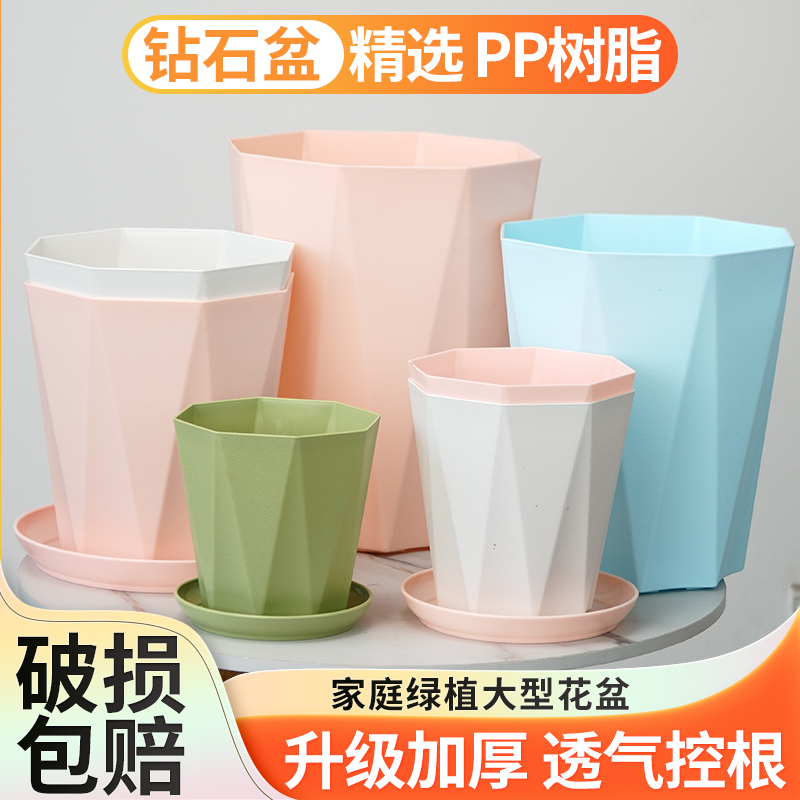 塑料轻奢高级感花盆天堂鸟特大